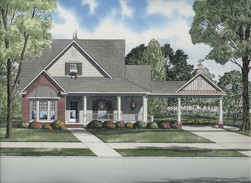 3-Bedroom, 1927 Sq Ft Colonial House Plan - 153-1697 - Front Exterior
