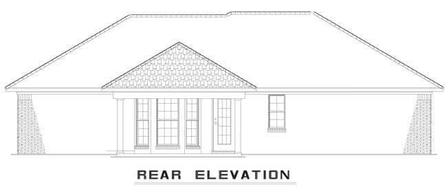 Home Plan Rear Elevation