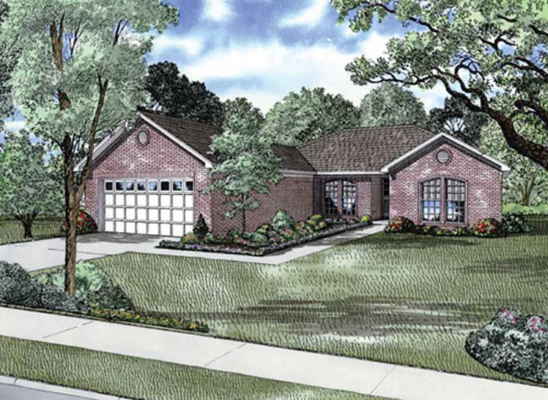 4-Bedroom, 1552 Sq Ft Ranch Home Plan - 153-1724 - Main Exterior