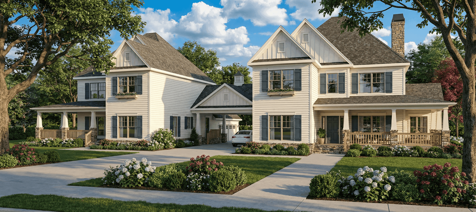 Front elevation of Multi-Unit home (ThePlanCollection: House Plan #153-1743)