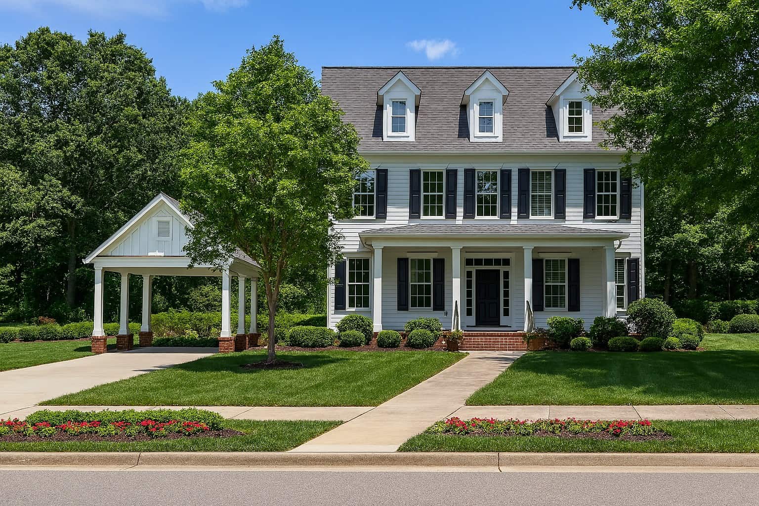 3-Bedroom, 2217 Sq Ft Colonial House Plan - 153-1747 - Front Exterior