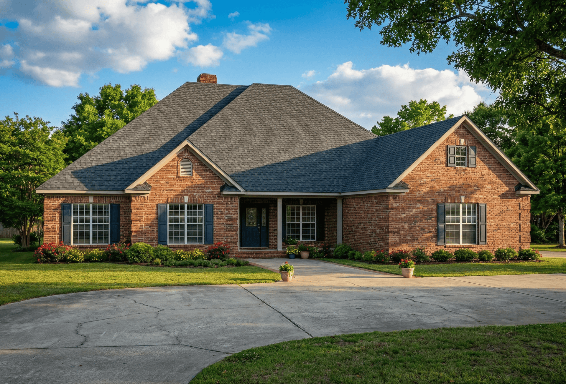 Main image for this ranch house plan with four bedrooms.