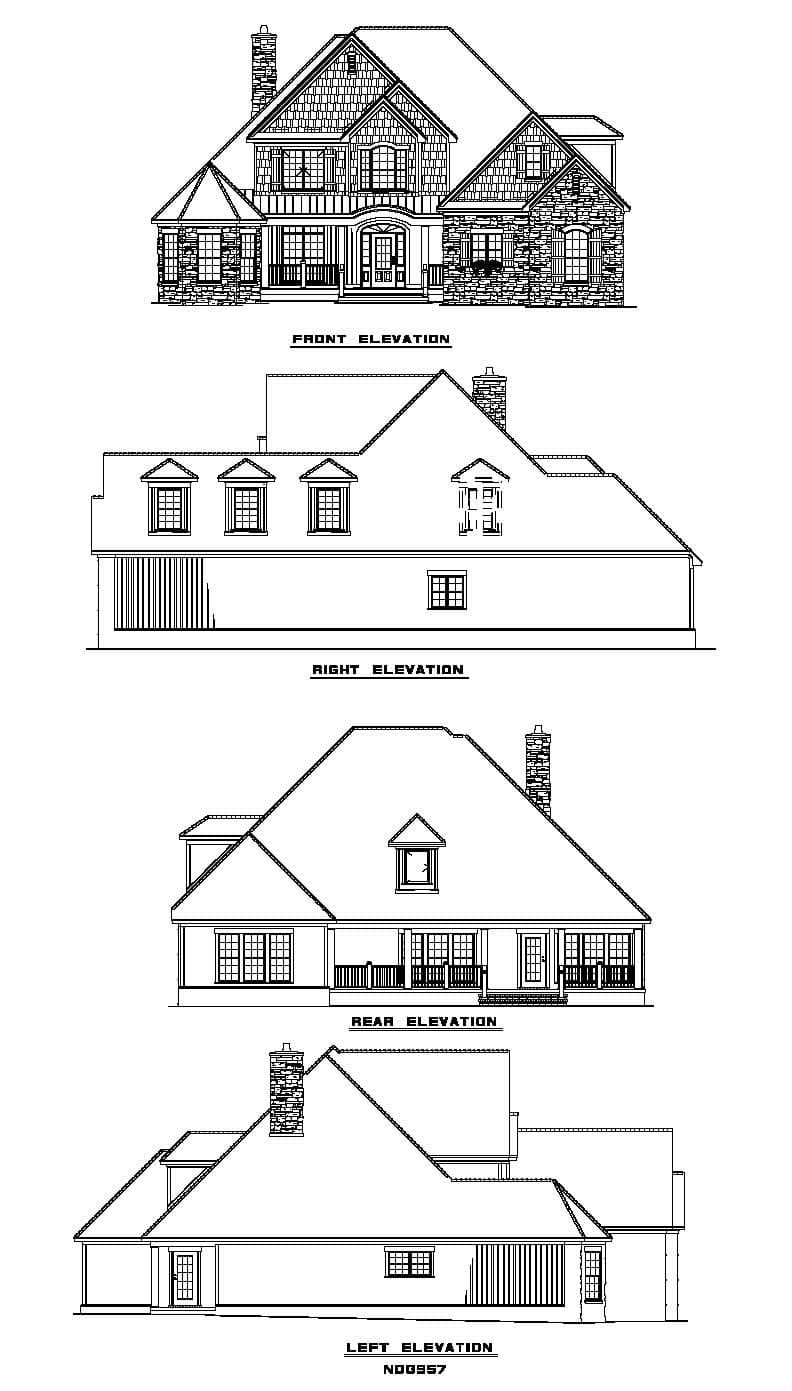 House Plan Rear Elevation