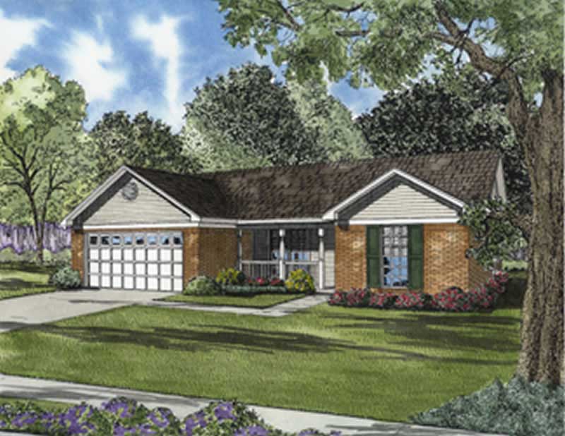 3-Bedroom, 1203 Sq Ft Ranch Home Plan - 153-1810 - Main Exterior