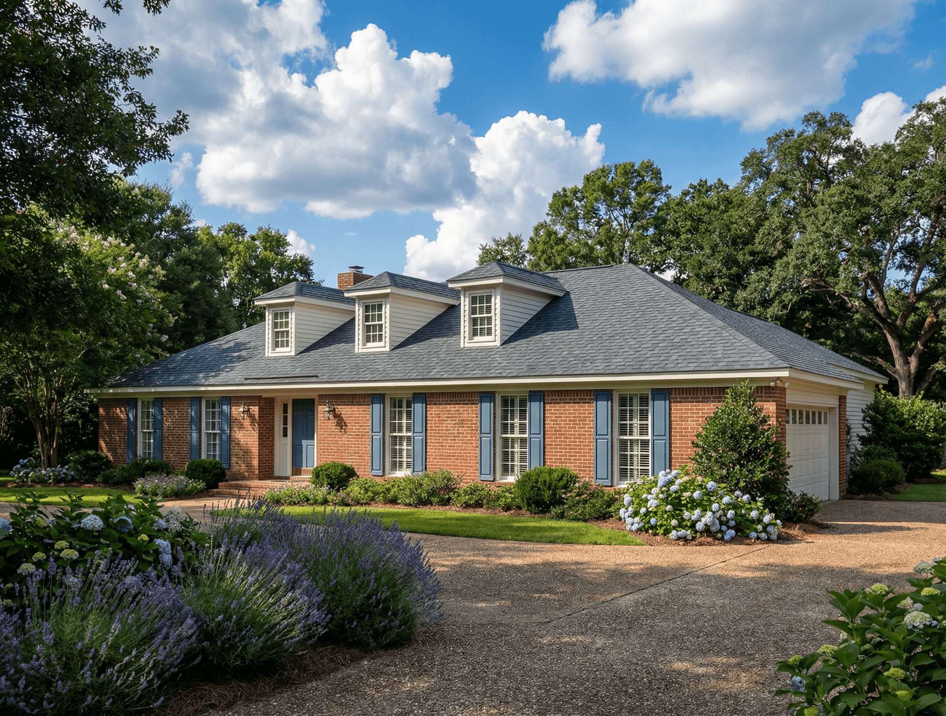 Front elevation of Ranch home (ThePlanCollection: House Plan #153-1832)