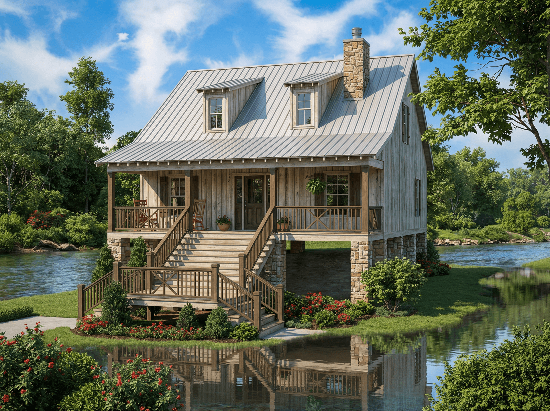 Front elevation of Country home (ThePlanCollection: House Plan #153-1886)