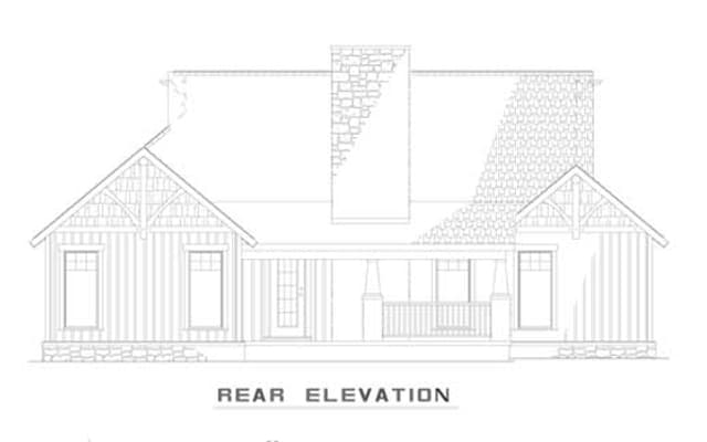 Home Plan Rear Elevation