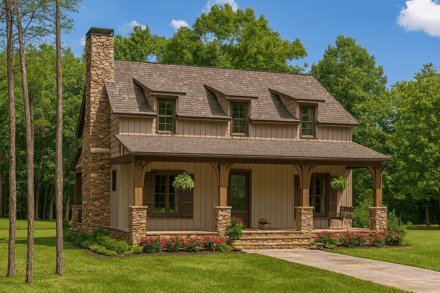 3-Bedroom, 1712 Sq Ft Country Home Plan - 153-1991 - Main Exterior