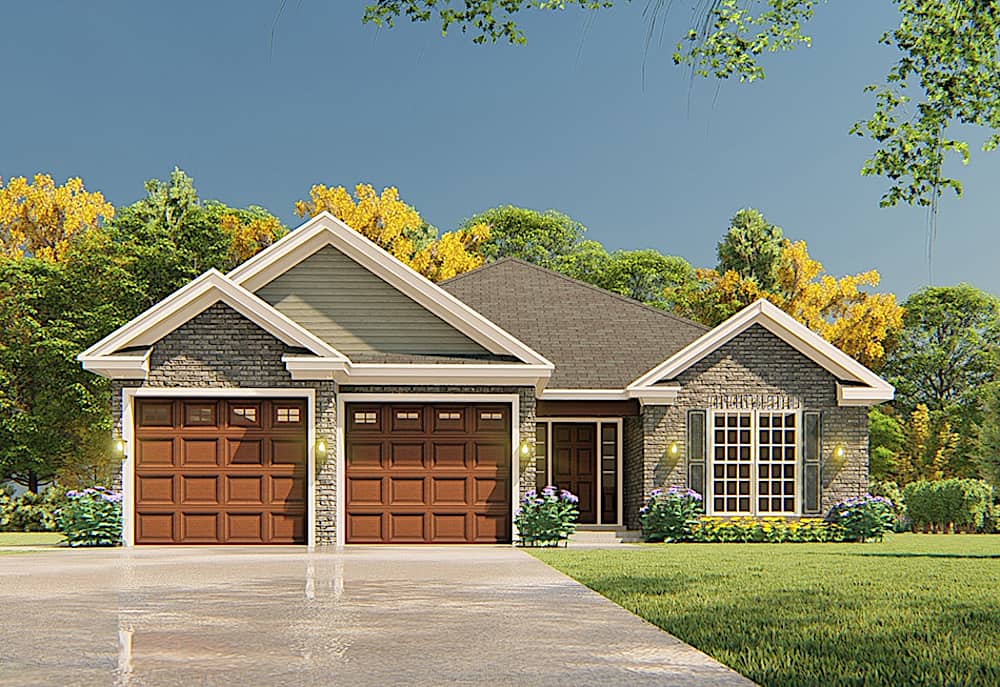 3-Bedroom, 1516 Sq Ft Ranch Home - Plan #153-2097 - Main Exterior