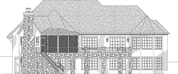 Home Plan Rear Elevation