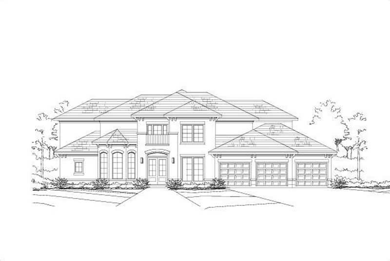 4-Bedroom, 4159 Sq Ft Mediterranean Home Plan - 156-1097 - Main Exterior
