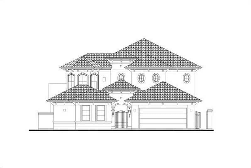 5-Bedroom, 3880 Sq Ft Mediterranean House Plan - 156-1109 - Front Exterior