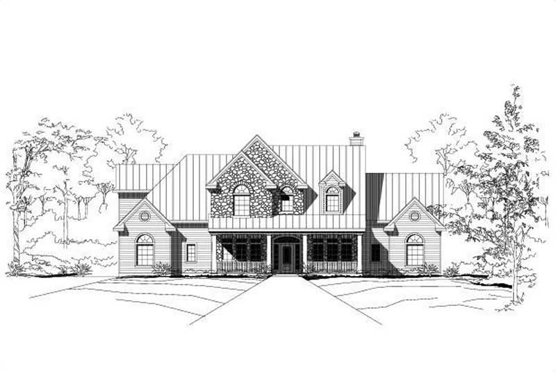4-Bedroom, 3749 Sq Ft Country House Plan - 156-1162 - Front Exterior
