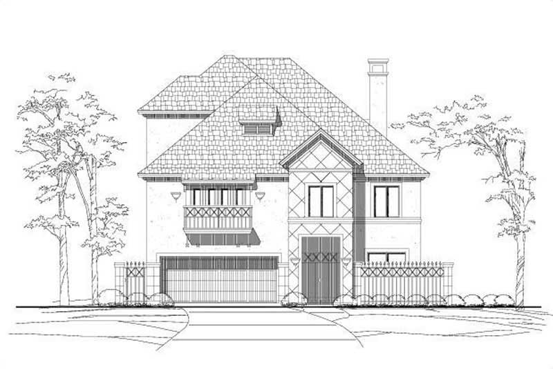4-Bedroom, 4239 Sq Ft Mediterranean House Plan - 156-1169 - Front Exterior