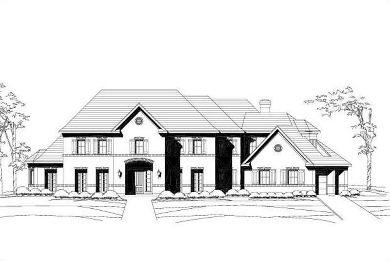 4-Bedroom, 5524 Sq Ft Luxury House Plan - 156-1186 - Front Exterior