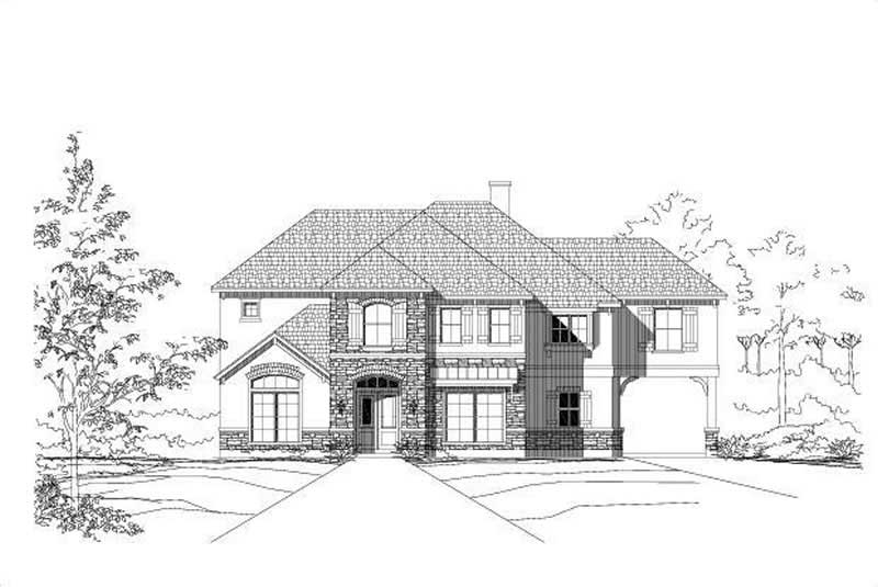 5-Bedroom, 4969 Sq Ft Country House Plan - 156-1214 - Front Exterior