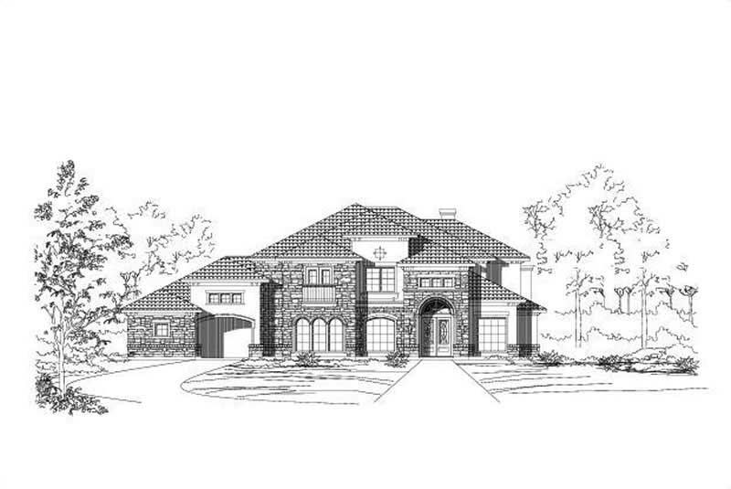 5-Bedroom, 4540 Sq Ft Spanish House Plan - 156-1225 - Front Exterior
