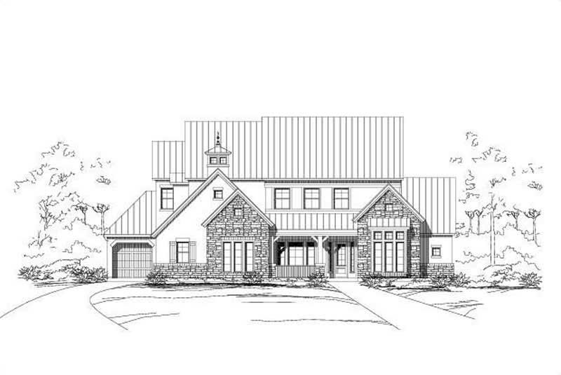 4-Bedroom, 4595 Sq Ft Southwest Home Plan - 156-1270 - Main Exterior