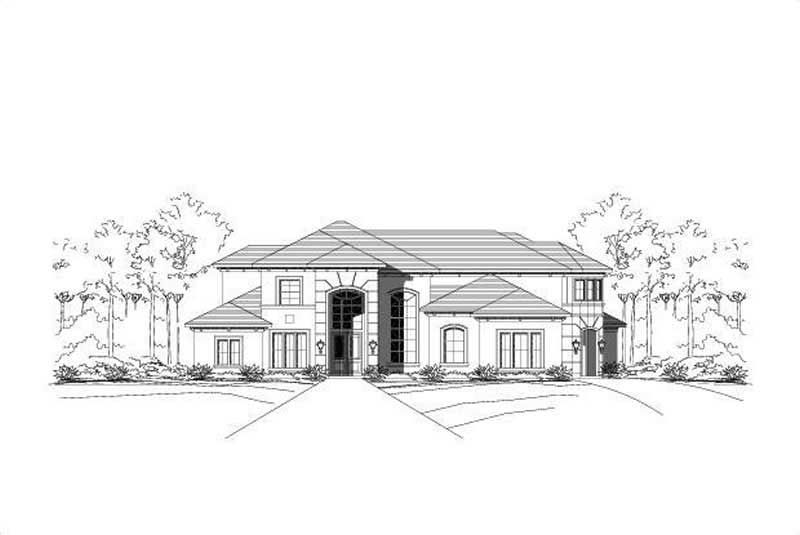 5-Bedroom, 5694 Sq Ft Mediterranean House Plan - 156-1278 - Front Exterior