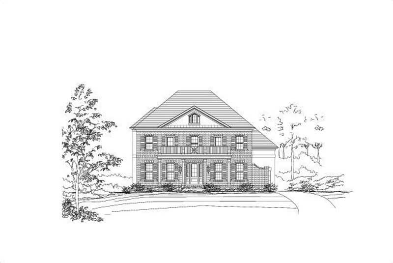 4-Bedroom, 4171 Sq Ft Colonial House Plan - 156-1307 - Front Exterior
