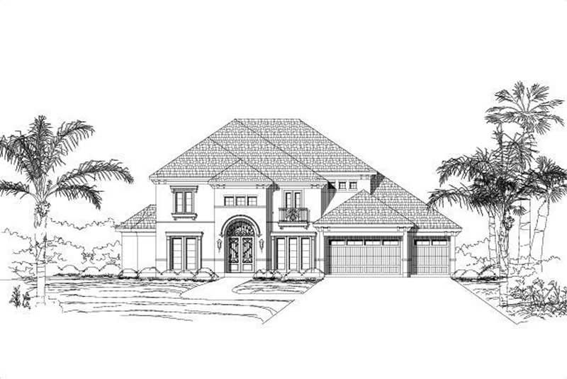 5-Bedroom, 4172 Sq Ft Mediterranean Home Plan - 156-1322 - Main Exterior