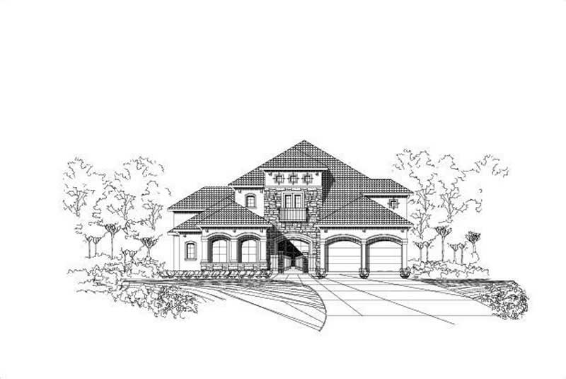 3-Bedroom, 4458 Sq Ft Tuscan Home Plan - 156-1326 - Main Exterior