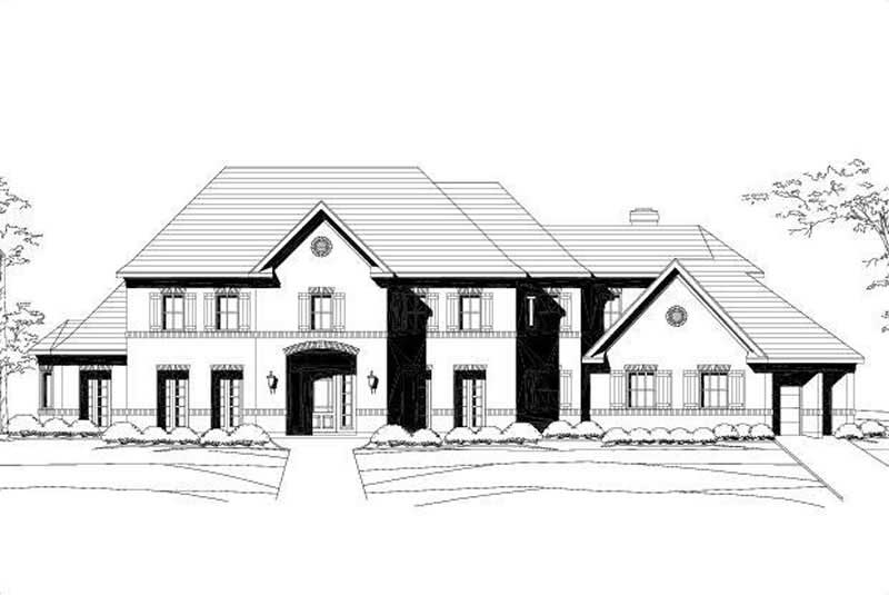 4-Bedroom, 5187 Sq Ft Luxury Home Plan - 156-1408 - Main Exterior