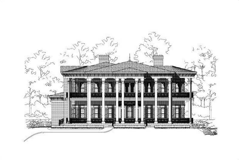 4-Bedroom, 6854 Sq Ft Colonial Home Plan - 156-1443 - Main Exterior