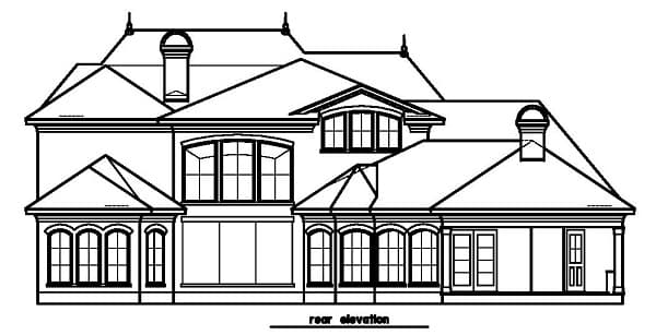 Home Plan Rear Elevation