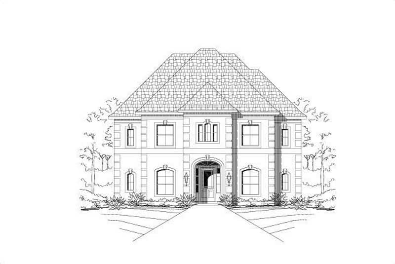 4-Bedroom, 3613 Sq Ft Mediterranean House Plan - 156-1496 - Front Exterior
