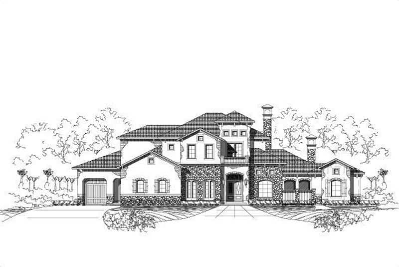 4-Bedroom, 5413 Sq Ft European Home Plan - 156-1581 - Main Exterior