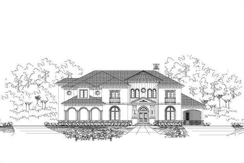 6-Bedroom, 7471 Sq Ft Mediterranean House Plan - 156-1587 - Front Exterior