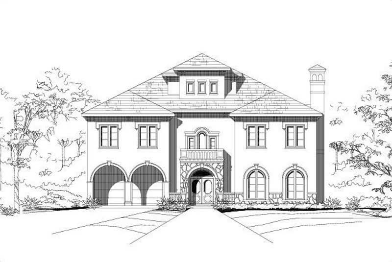 3-Bedroom, 4881 Sq Ft Mediterranean House Plan - 156-1683 - Front Exterior