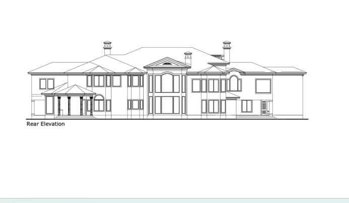 Home Plan Rear Elevation