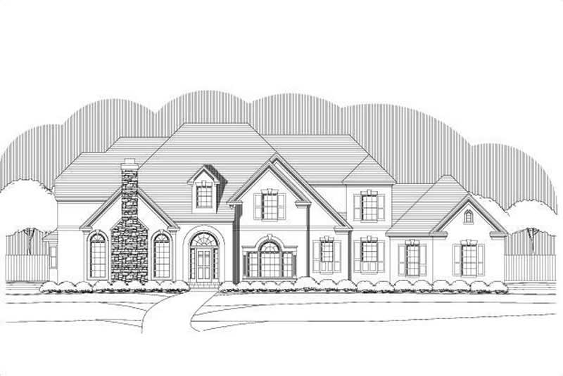 4-Bedroom, 4084 Sq Ft Luxury House Plan - 156-1745 - Front Exterior