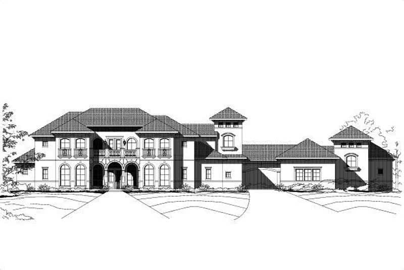 4-Bedroom, 4789 Sq Ft Mediterranean Home Plan - 156-1785 - Main Exterior