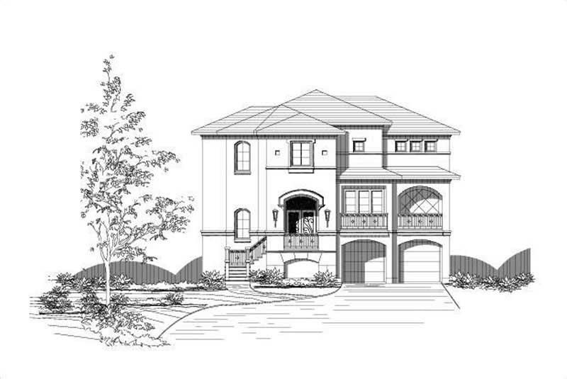 3-Bedroom, 3853 Sq Ft Coastal House Plan - 156-1794 - Front Exterior