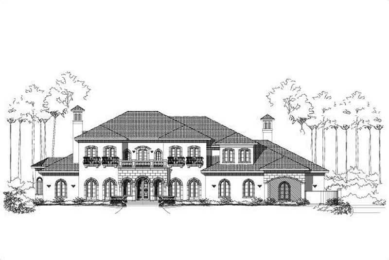4-Bedroom, 7651 Sq Ft Mediterranean House Plan - 156-1837 - Front Exterior
