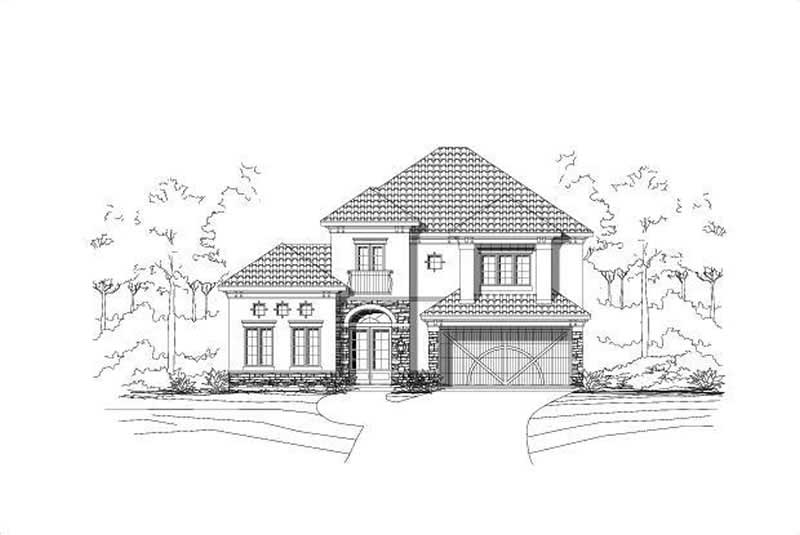 3-Bedroom, 3462 Sq Ft Mediterranean House Plan - 156-1876 - Front Exterior