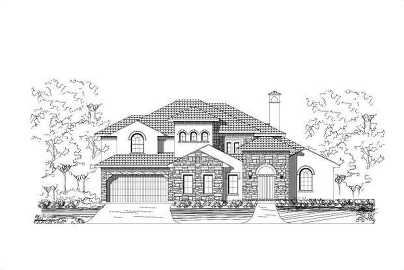 4-Bedroom, 4223 Sq Ft Spanish Home Plan - 156-2019 - Main Exterior