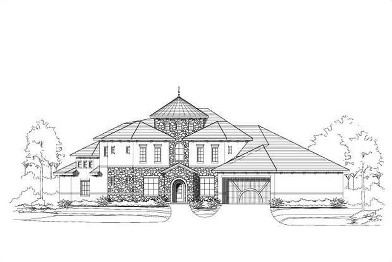 3-Bedroom, 4228 Sq Ft Spanish Home Plan - 156-2033 - Main Exterior