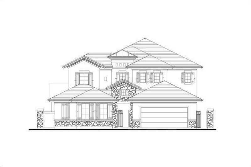 4-Bedroom, 3888 Sq Ft Tuscan House Plan - 156-2054 - Front Exterior
