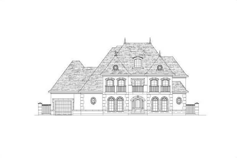 5-Bedroom, 5143 Sq Ft French Home Plan - 156-2056 - Main Exterior
