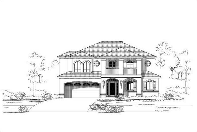 3-Bedroom, 3828 Sq Ft Mediterranean Home Plan - 156-2156 - Main Exterior