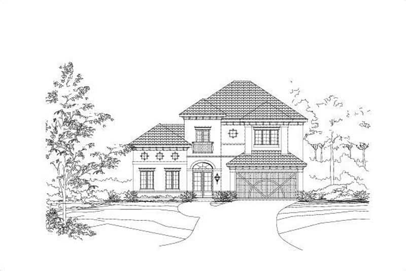 4-Bedroom, 3898 Sq Ft Mediterranean House Plan - 156-2196 - Front Exterior