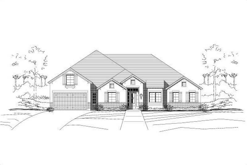 4-Bedroom, 3013 Sq Ft Ranch House Plan - 156-2308 - Front Exterior
