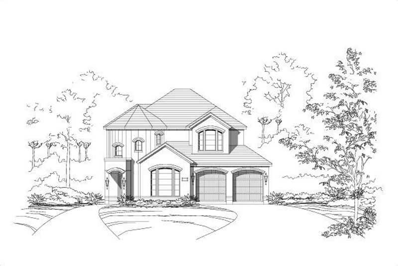 4-Bedroom, 3302 Sq Ft Mediterranean House Plan - 156-2378 - Front Exterior