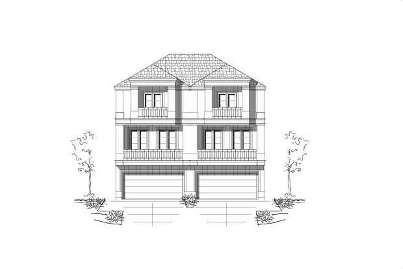 3-Bedroom, 2362 Sq Ft Multi-Unit Home Plan - 156-2441 - Main Exterior
