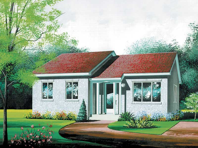 2-Bedroom, 956 Sq Ft Bungalow Home Plan - 157-1073 - Main Exterior