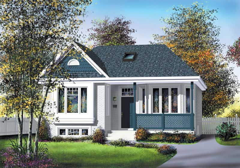 2-Bedroom, 1011 Sq Ft Bungalow Home Plan - 157-1080 - Main Exterior